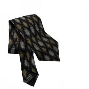 Necktie / Tiziano Milano for Moores 100% Italian Silk Tie Geometric Diamond / 4"